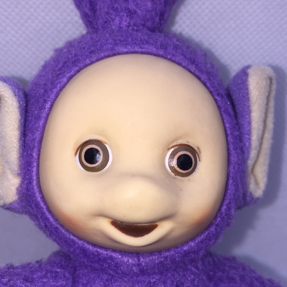 Vintage Teletubbies 6” Tinky Winky Stuffed Doll Beanie Purple 1990's - Picture 5 of 11
